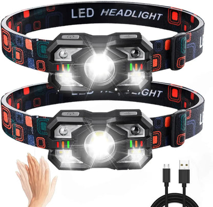 IR Motion Sensor Headlamp - USB Rechargeable & Waterproof